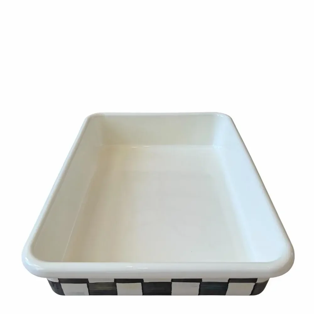 New MacKenzie-Childs Courtly Check Enamel Bake Pans Set of 2 in Original Box